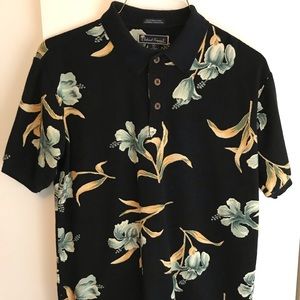 Island Tropics Hawaiian Print Golf Shirt - Medium